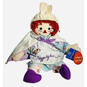 NEW 2000 Raggedy Ann 16" Easter Doll by Dakin Cape - Colored Bunny Dress